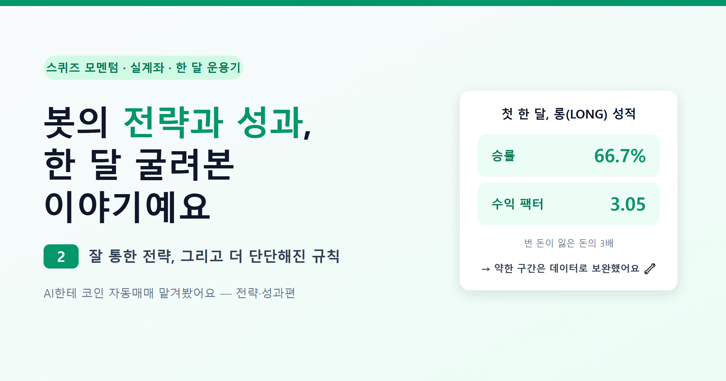 클로드코드(Claude Code) 자동매매 봇 2편: 스퀴즈 모멘텀(Squeeze Momentum) 전략 규칙 5가지와 한 달 실계좌 결과