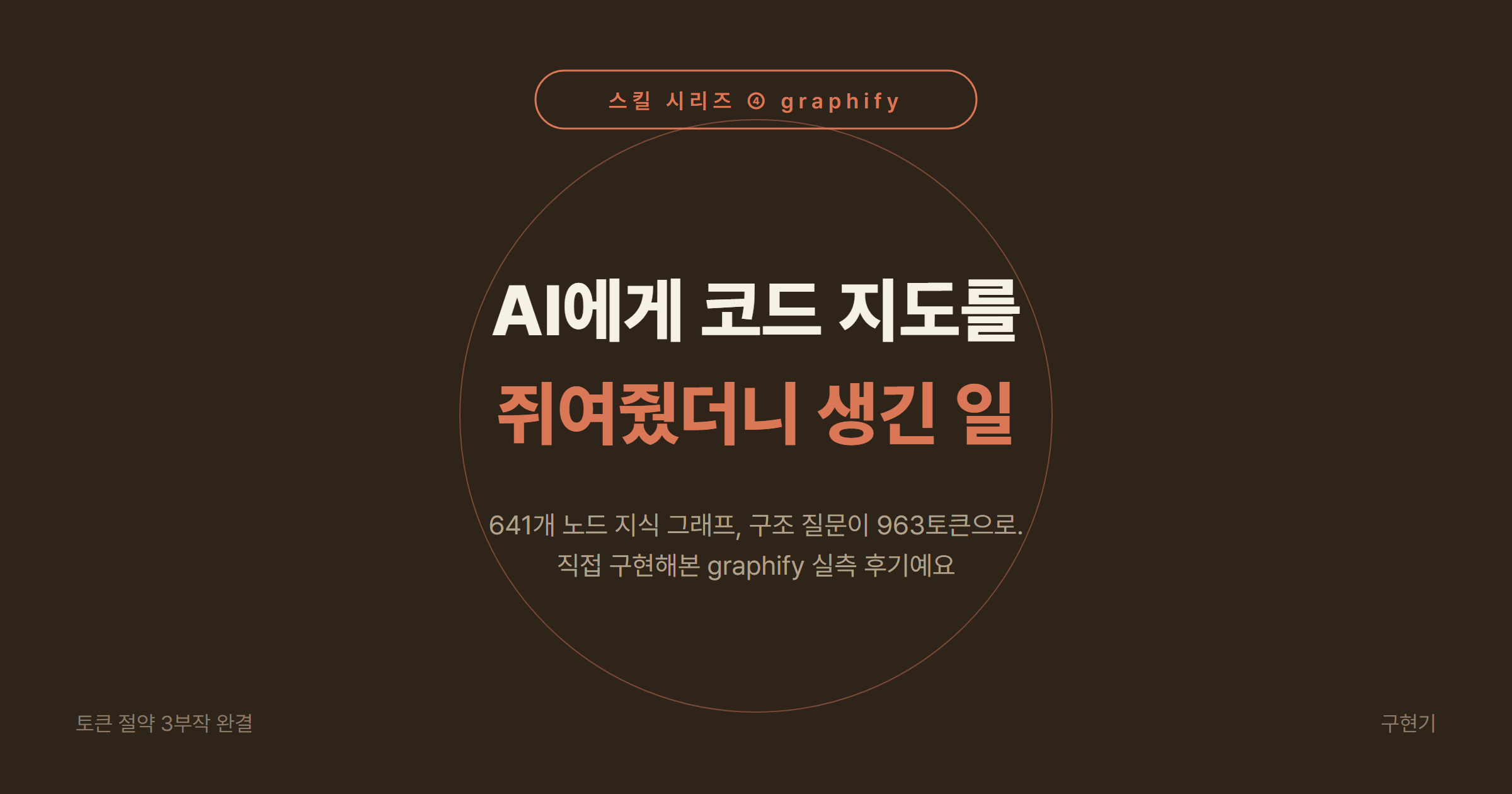 클로드코드 graphify 스킬 2026: 코드베이스를 지식 그래프로 만들어 구조 질문을 963토큰에 끝내는 법