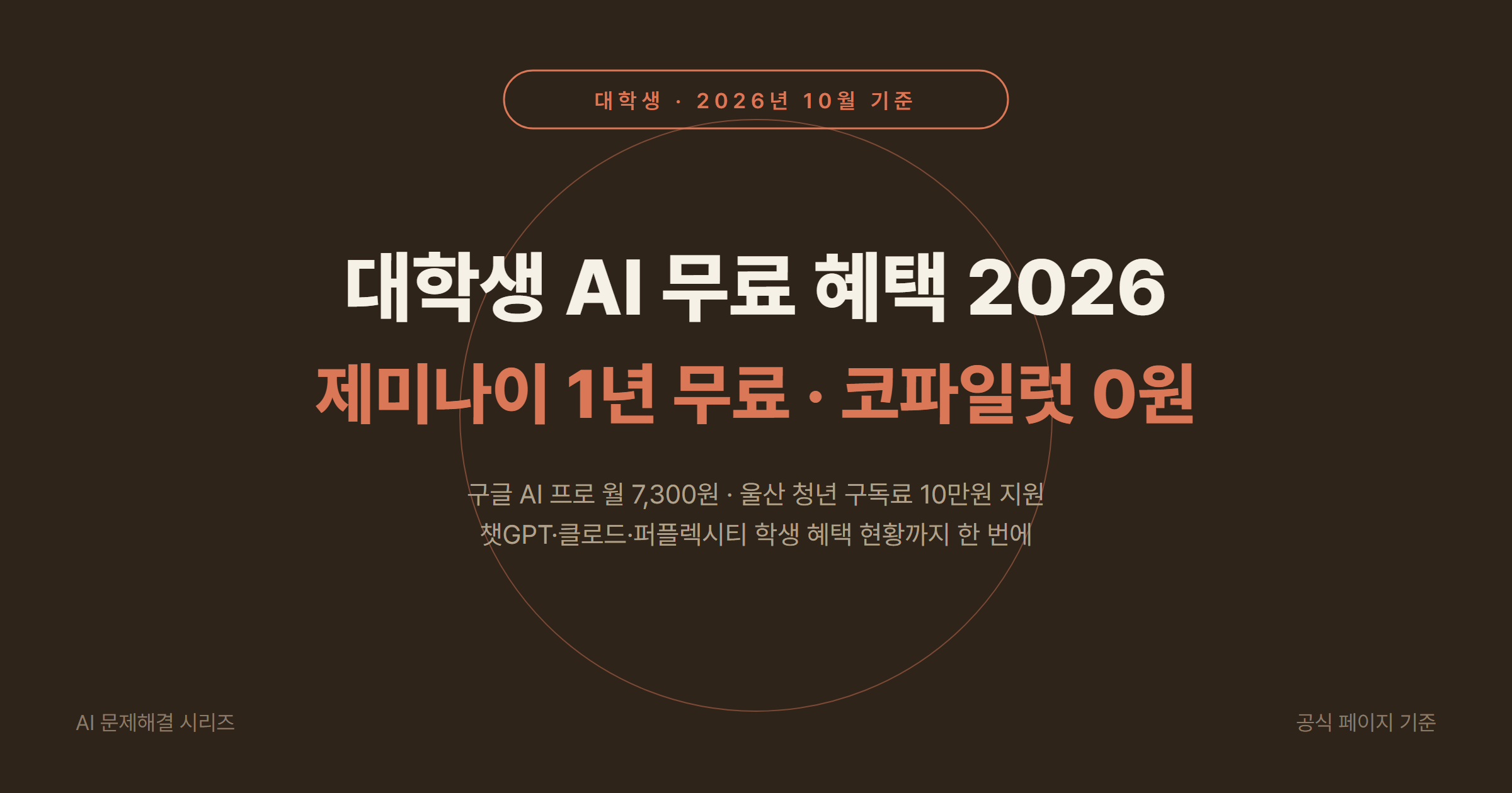 대학생 AI 무료 혜택 총정리 2026 (제미나이 1년 무료·코파일럿 0원)